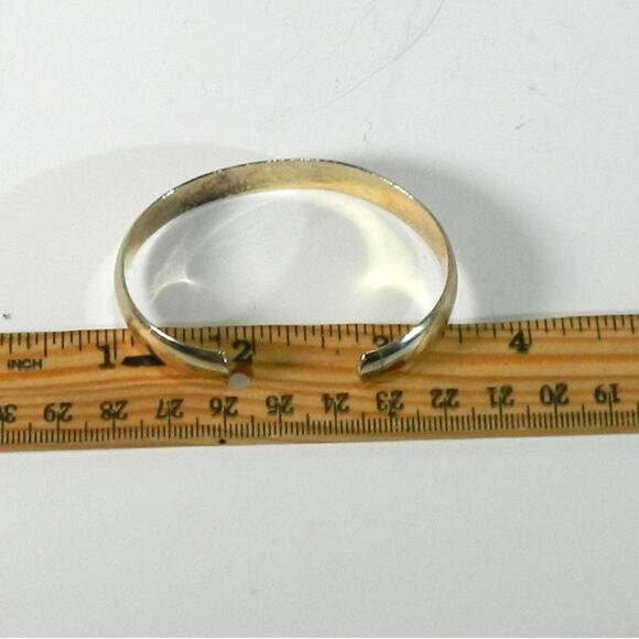 Vintage Sterling Silver Smooth Design Cuff Bracelet - Picture 4 of 8